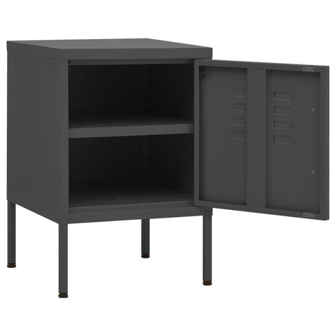 vidaXL Nightstands 2 pcs Anthracite 35x35x51 cm Steel