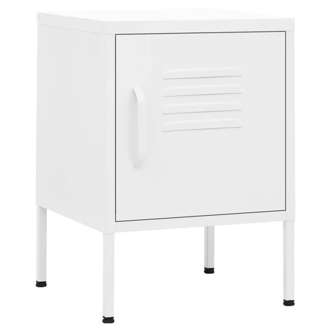 vidaXL Nightstands 2 pcs White 35x35x51 cm Steel
