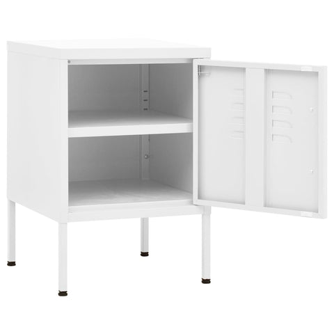 vidaXL Nightstands 2 pcs White 35x35x51 cm Steel
