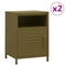 vidaXL Nightstands 2 pcs Olive Green 35x35x51 cm Steel