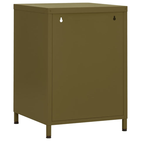 vidaXL Nightstands 2 pcs Olive Green 35x35x51 cm Steel
