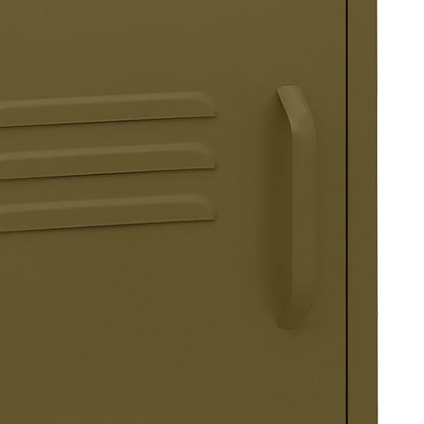 vidaXL Nightstands 2 pcs Olive Green 35x35x51 cm Steel