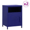 vidaXL Nightstands 2 pcs Navy Blue 35x35x51 cm Steel
