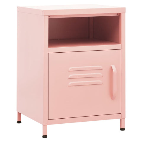vidaXL Nightstands 2 pcs Pink 35x35x51 cm Steel