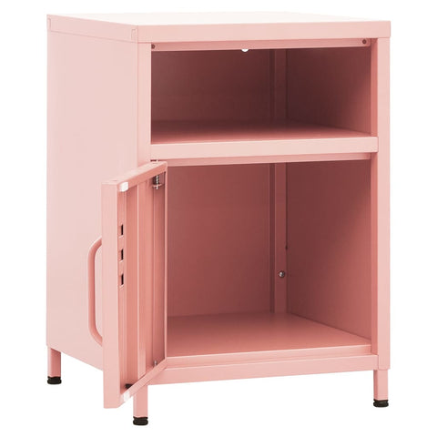 vidaXL Nightstands 2 pcs Pink 35x35x51 cm Steel