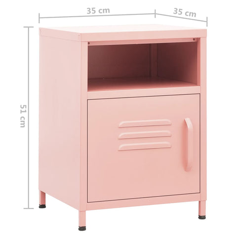vidaXL Nightstands 2 pcs Pink 35x35x51 cm Steel