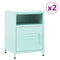 vidaXL Nightstands 2 pcs Mint 35x35x51 cm Steel