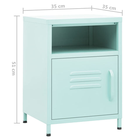 vidaXL Nightstands 2 pcs Mint 35x35x51 cm Steel
