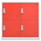 vidaXL Locker Cabinets 2 pcs Light Grey and Red 90x45x92.5 cm Steel