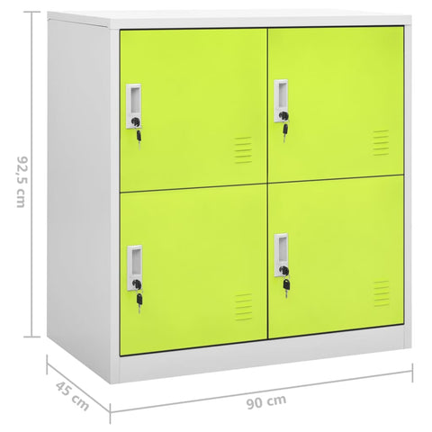 vidaXL Locker Cabinets 2 pcs Light Grey and Green 90x45x92.5 cm Steel
