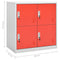 vidaXL Locker Cabinets 5 pcs Light Grey and Red 90x45x92.5 cm Steel
