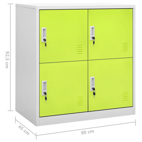 vidaXL Locker Cabinets 5 pcs Light Grey and Green 90x45x92.5 cm Steel