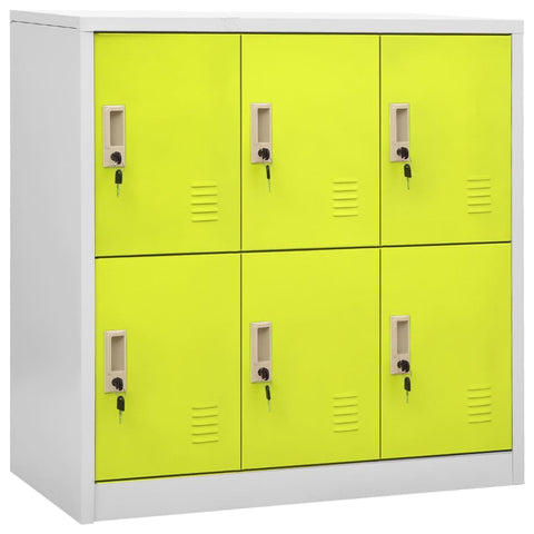 vidaXL Locker Cabinets 2 pcs Light Grey and Green 90x45x92.5 cm Steel