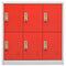 vidaXL Locker Cabinets 5 pcs Light Grey and Red 90x45x92.5 cm Steel