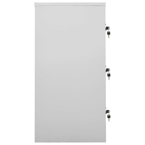 vidaXL Locker Cabinets 2 pcs Light Grey and Red 90x45x92.5 cm Steel