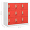 vidaXL Locker Cabinets 2 pcs Light Grey and Red 90x45x92.5 cm Steel