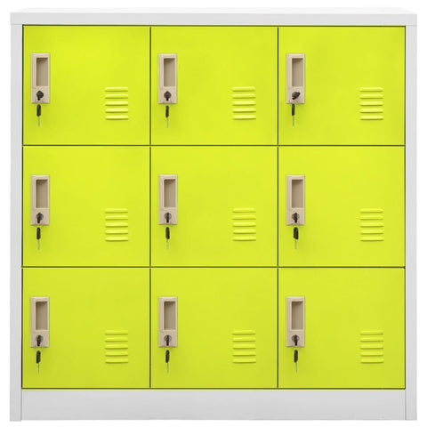 vidaXL Locker Cabinets 2 pcs Light Grey and Green 90x45x92.5 cm Steel