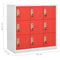 vidaXL Locker Cabinets 5 pcs Light Grey and Red 90x45x92.5 cm Steel