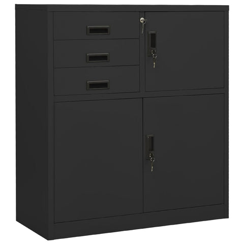 vidaXL Office Cabinet with Planter Box Anthracite 90x40x125 cm Steel