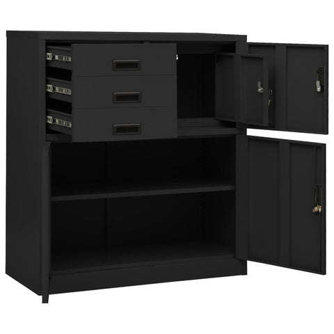 vidaXL Office Cabinet with Planter Box Anthracite 90x40x125 cm Steel