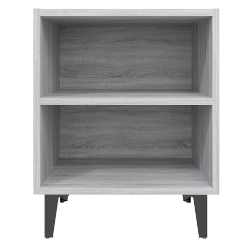 vidaXL Bed Cabinet with Metal Legs Grey Sonoma 40x30x50 cm