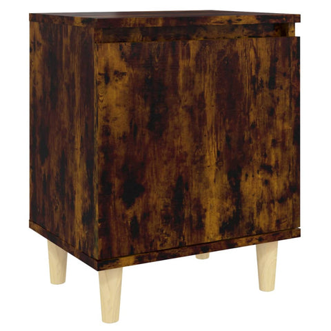 vidaXL Bed Cabinets with Solid Wood Legs 2 pcs Smoked Oak 40x30x50 cm