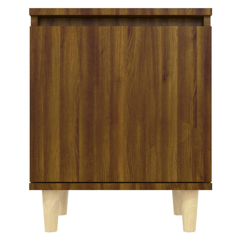 vidaXL Bed Cabinets with Solid Wood Legs 2 pcs Brown Oak 40x30x50 cm