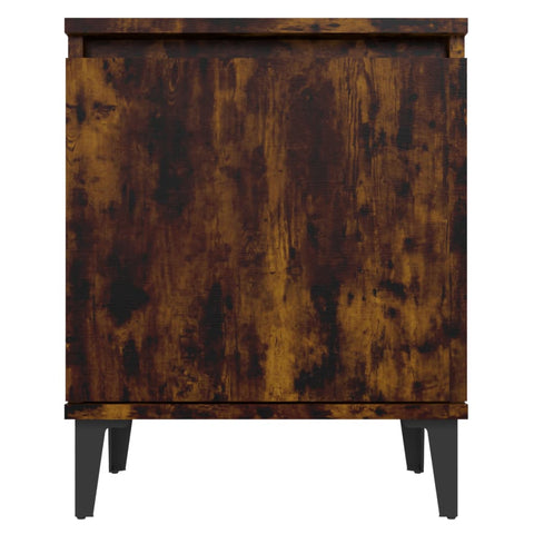 vidaXL Bed Cabinets with Metal Legs Smoked Oak 40x30x50 cm