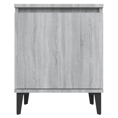 vidaXL Bed Cabinet with Metal Legs Grey Sonoma 40x30x50 cm