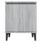 vidaXL Bed Cabinet with Metal Legs Grey Sonoma 40x30x50 cm