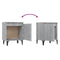 vidaXL Bed Cabinets with Metal Legs Grey Sonoma 40x30x50 cm