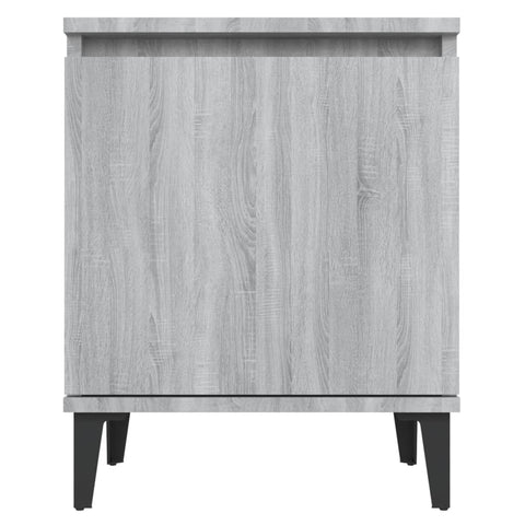 vidaXL Bed Cabinets with Metal Legs Grey Sonoma 40x30x50 cm