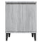 vidaXL Bed Cabinets with Metal Legs Grey Sonoma 40x30x50 cm