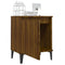 vidaXL Bed Cabinet with Metal Legs Brown Oak 40x30x50 cm