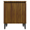 vidaXL Bed Cabinet with Metal Legs Brown Oak 40x30x50 cm