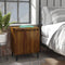 vidaXL Bed Cabinet with Metal Legs Brown Oak 40x30x50 cm