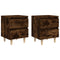 vidaXL Bed Cabinets with Solid Wood Legs 2 pcs Smoked Oak 40x35x50 cm