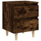 vidaXL Bed Cabinets with Solid Wood Legs 2 pcs Smoked Oak 40x35x50 cm