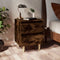 vidaXL Bed Cabinets with Solid Wood Legs 2 pcs Smoked Oak 40x35x50 cm