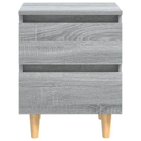 vidaXL Bed Cabinet with Solid Wood Legs Grey Sonoma 40x35x50 cm