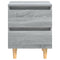 vidaXL Bed Cabinet with Solid Wood Legs Grey Sonoma 40x35x50 cm