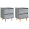 vidaXL Bed Cabinets with Solid Wood Legs 2 pcs Grey Sonoma 40x35x50 cm