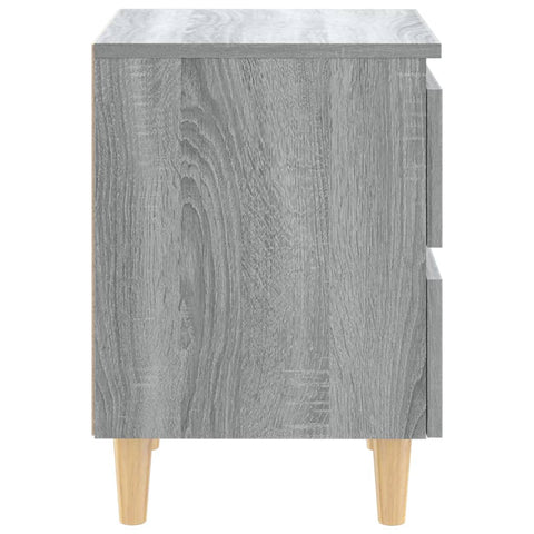 vidaXL Bed Cabinets with Solid Wood Legs 2 pcs Grey Sonoma 40x35x50 cm