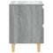 vidaXL Bed Cabinets with Solid Wood Legs 2 pcs Grey Sonoma 40x35x50 cm