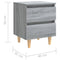 vidaXL Bed Cabinets with Solid Wood Legs 2 pcs Grey Sonoma 40x35x50 cm