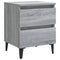 vidaXL Bed Cabinet with Metal Legs Grey Sonoma 40x35x50 cm