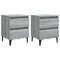 vidaXL Bed Cabinets with Metal Legs 2 pcs Grey Sonoma 40x35x50 cm