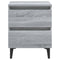 vidaXL Bed Cabinets with Metal Legs 2 pcs Grey Sonoma 40x35x50 cm