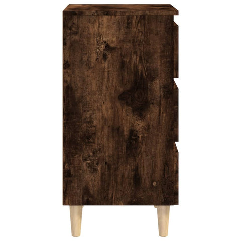 vidaXL Bed Cabinets with Solid Wood Legs 2 pcs Smoked Oak 40x35x69 cm