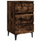vidaXL Bed Cabinet with Metal Legs Smoked Oak 40x35x69 cm
